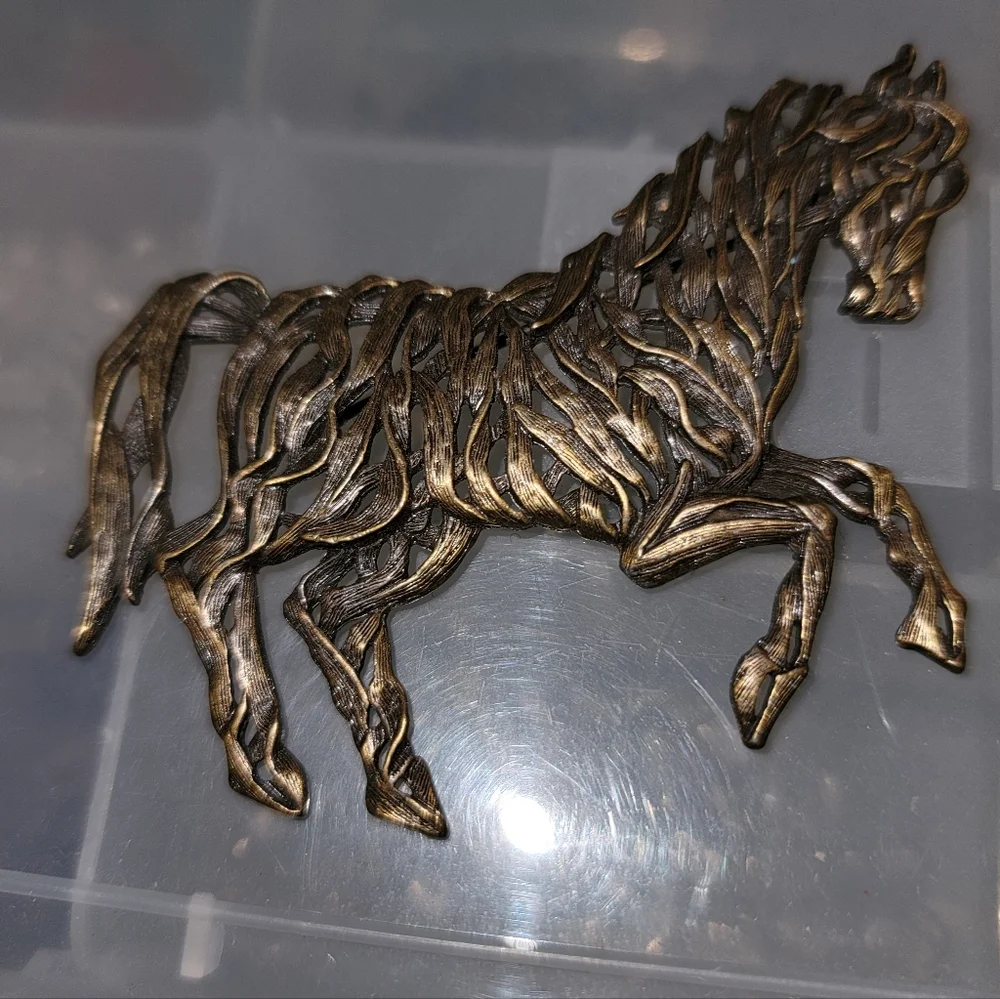 Vtg 1988 Bronze Horse Brooch - Picture 4 of 4